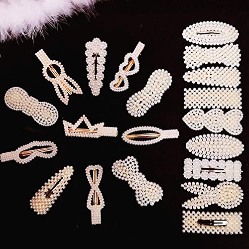 12 Pcs Pearl Hair Clips for Women - Elegant Hair Accessories for Party & Wedding