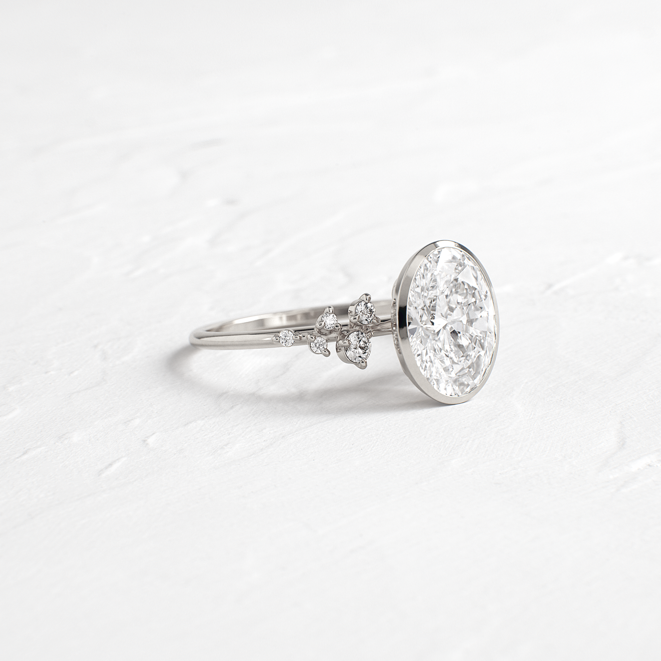 Bezel Snowdrift Ring - Elegant Oval Cut Gemstone Jewelry for Women | Perfect for Weddings, Anniversaries & Special Occasions