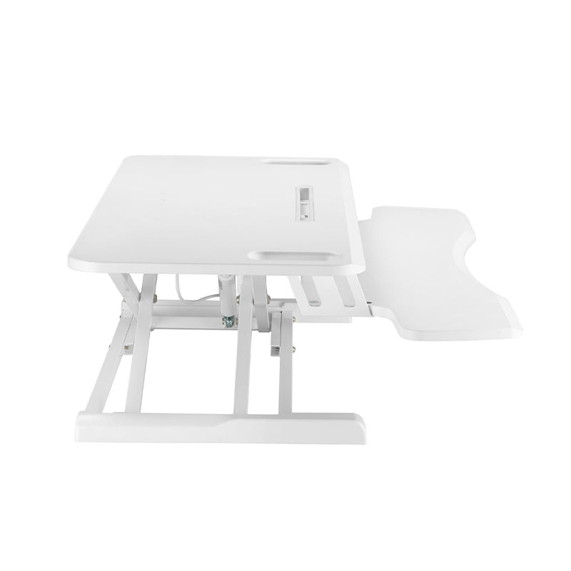Brateck Height Adjustable Gas Spring Scissor Lift Sit Stand Desk Converter - White (110-505mm) | Perfect for Home Office, Gaming Setup & Ergonomic Workspace