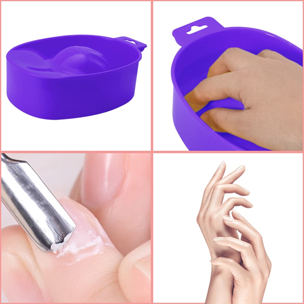 1pc Purple Nail Soaking Bowl for Gel Polish Removal - Rectangle Nail Spa Tray for Manicure, Hand Soaking & Nail Art - Perfect for Home Nail Care & Professional Salon Use