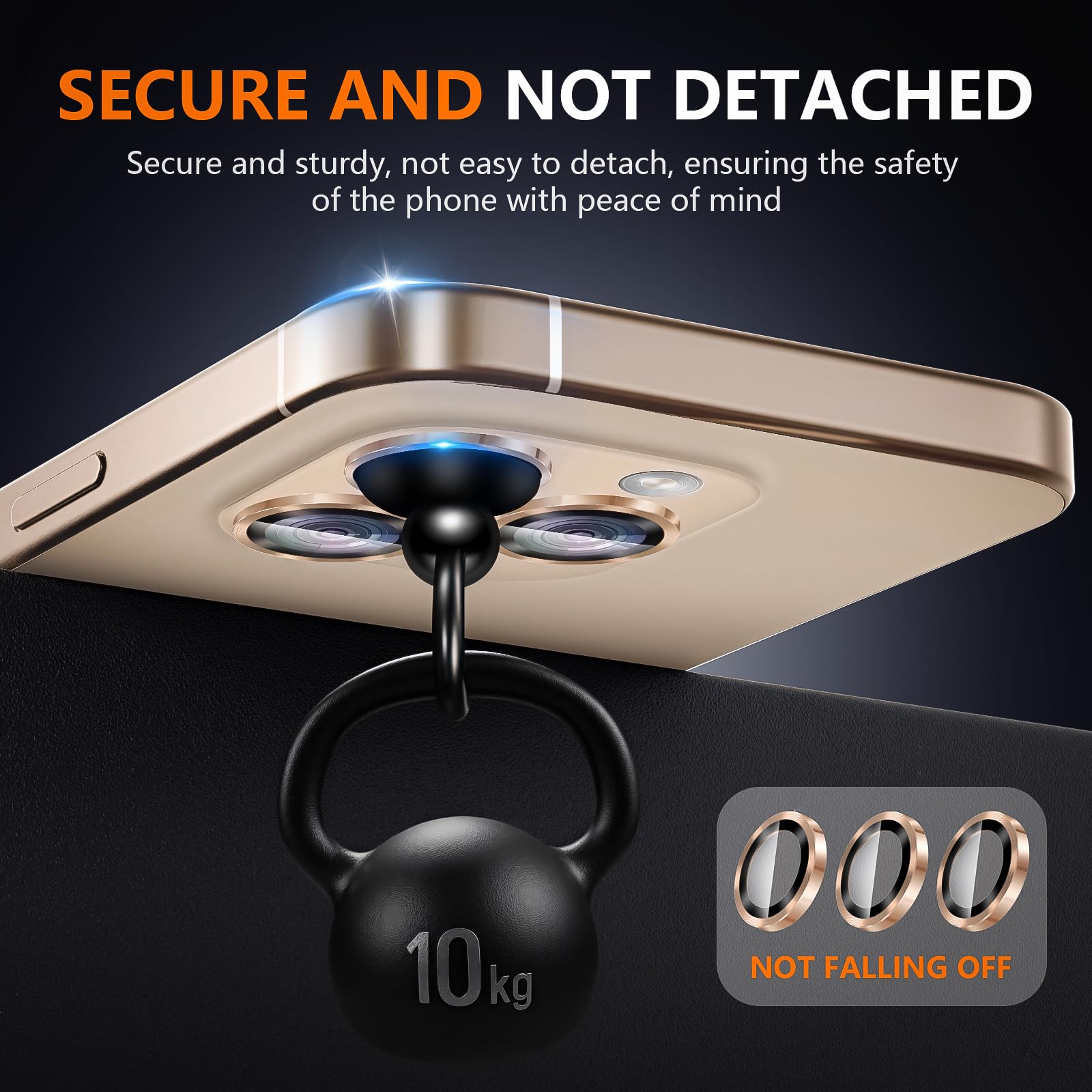 Suoman Premium Metal CD Lines 9H Tempered Glass Camera Lens Protector for iPhone 16 Pro & 16 Pro Max - HD Scratch Resistant, Individual Lens Cover in Bronze | Perfect for Outdoor Photography, Travel & Daily Protection