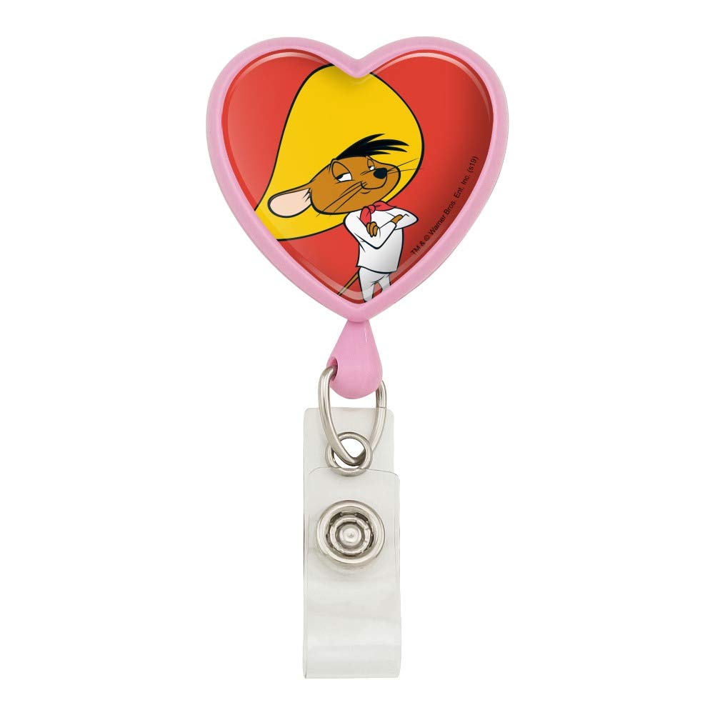 Speedy Gonzales Heart Lanyard - Retractable Badge Reel with ID Card Holder for Work, School & Events | Looney Tunes Official Merchandise