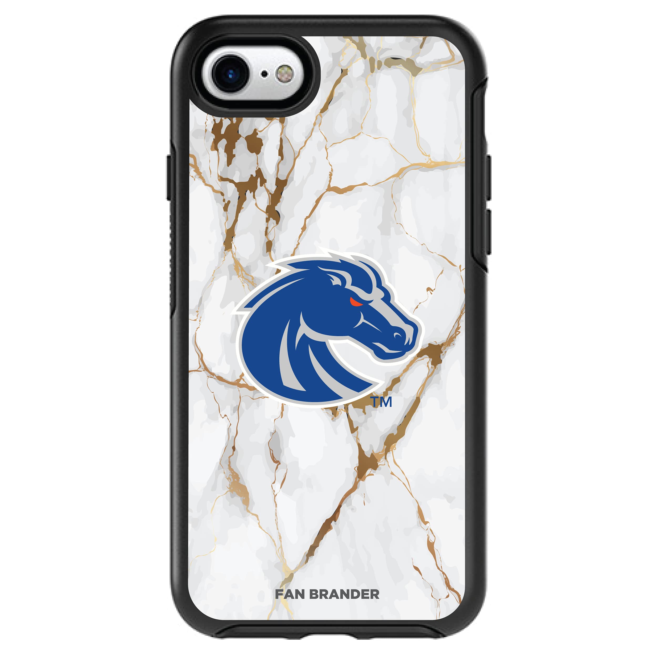 NCAA OtterBox Symmetry Phone Case Compatible with Apple iPhone - White Marble Design | Durable Protection for Everyday Use & College Sports Fans