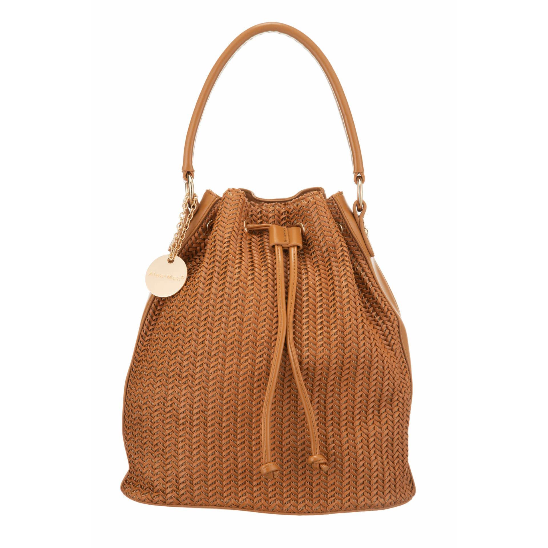 Alex Max Haper Vegan Leather Crossbody Bucket Bag - Stylish Woven Drawstring Shoulder Bag for Women, Perfect for Daily Use, Travel & Shopping