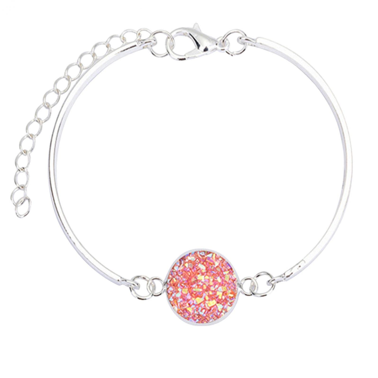 Elegant Crystal Cluster Bangle Bracelet for Women - Fashion Colorful Jewelry Gift for Her, Perfect for Parties, Weddings & Daily Wear