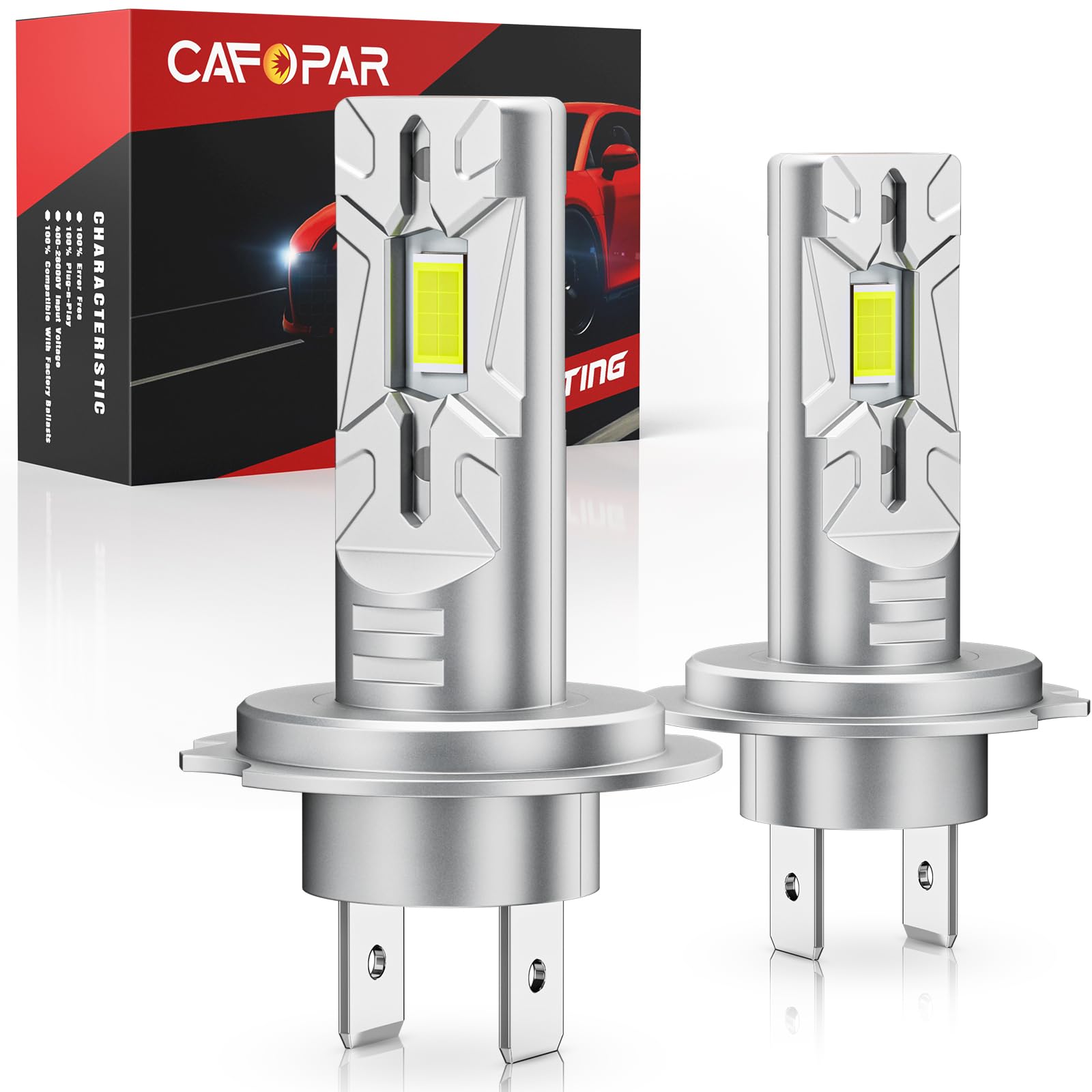 H7 LED Bulbs 30000LM 120W +700% Brighter - 6500K Cool White High/Low Beam - Mini Size Plug & Play Non-Polarity Fanless Fog Lights (Pack of 2) - Perfect for Cars, Trucks, SUVs & Off-Road Vehicles