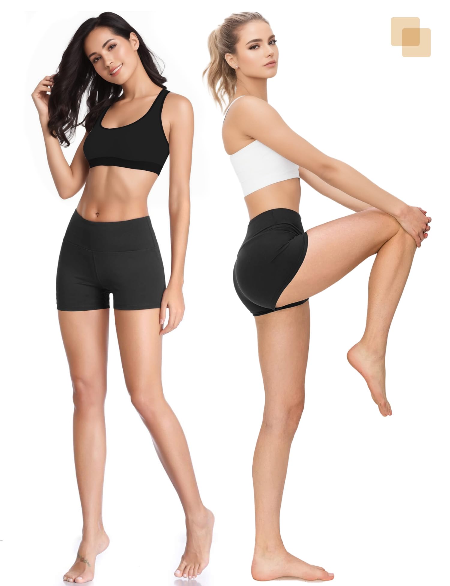 Women's High Waisted Tummy Control Biker Shorts - 2.5