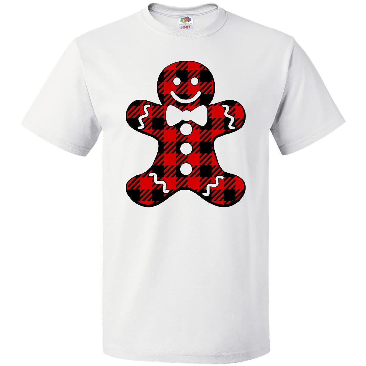 Inktastic Buffalo Plaid Gingerbread Man T-Shirt - Christmas Holiday Graphic Tee for Men & Women - Perfect for Ugly Sweater Parties, Family Gatherings & Festive Outfits
