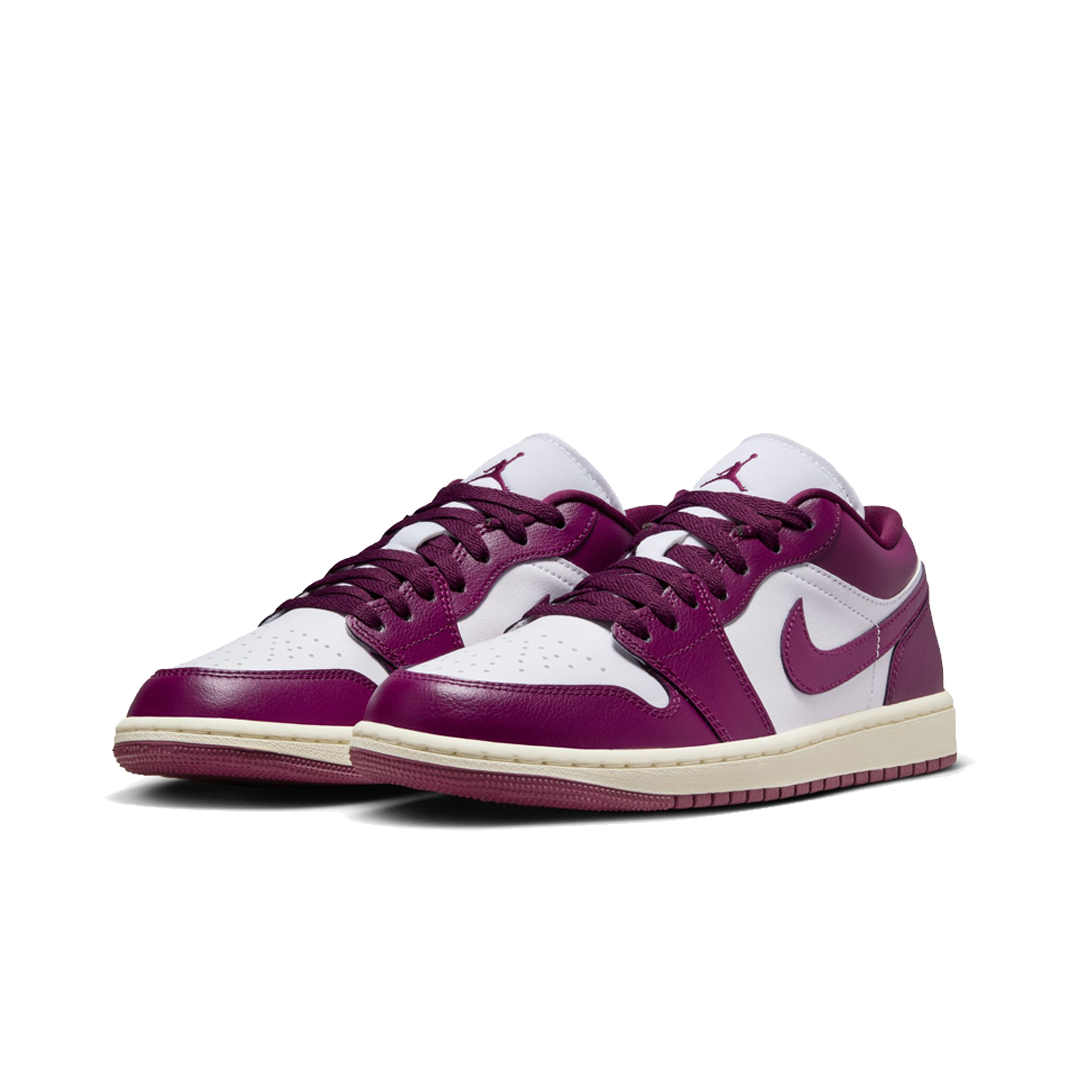 Women's Air Jordan 1 Low Sneakers - White/Bordeaux Colorway | Classic Basketball Shoes for Women | Perfect for Casual Wear, Street Style & Gym Workouts
