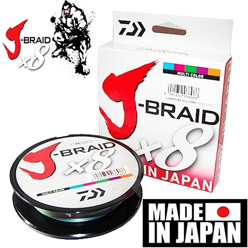 Daiwa J Braid 8 Strand Super Strong Braided Fishing Line - Premium for Saltwater & Freshwater Fishing, Casting & Trolling