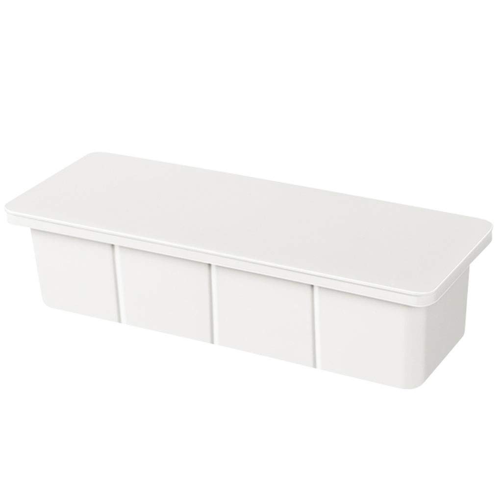 Small Plastic Rectangle Desktop Trash Can - Double Layer Wastebasket with Compartment for Office, Kitchen Countertop & Home Use | Space-Saving Tiny Garbage Bin for Paper, Food & Recycling