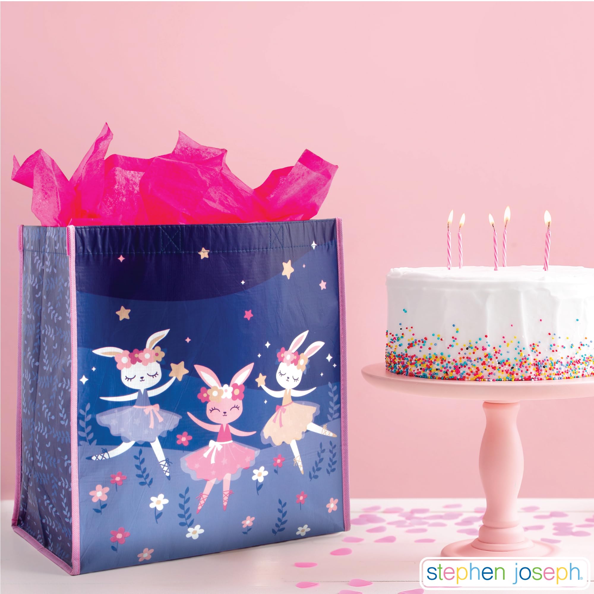 Stephen Joseph Kids' Large Recycled Gift Bags - Eco-Friendly Llama Design, 1-Pack | Perfect for Birthday Parties, Baby Showers & Holiday Gifts