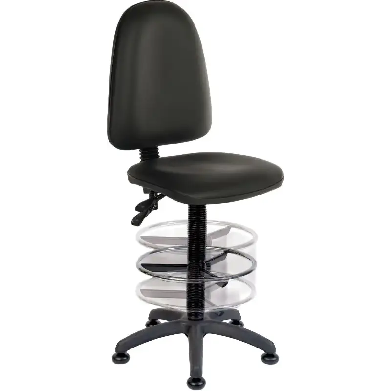 Ergonomic Twin PU Deluxe Drafting Chair - Adjustable Height & Lumbar Support for Architects, Designers & Office Workstations