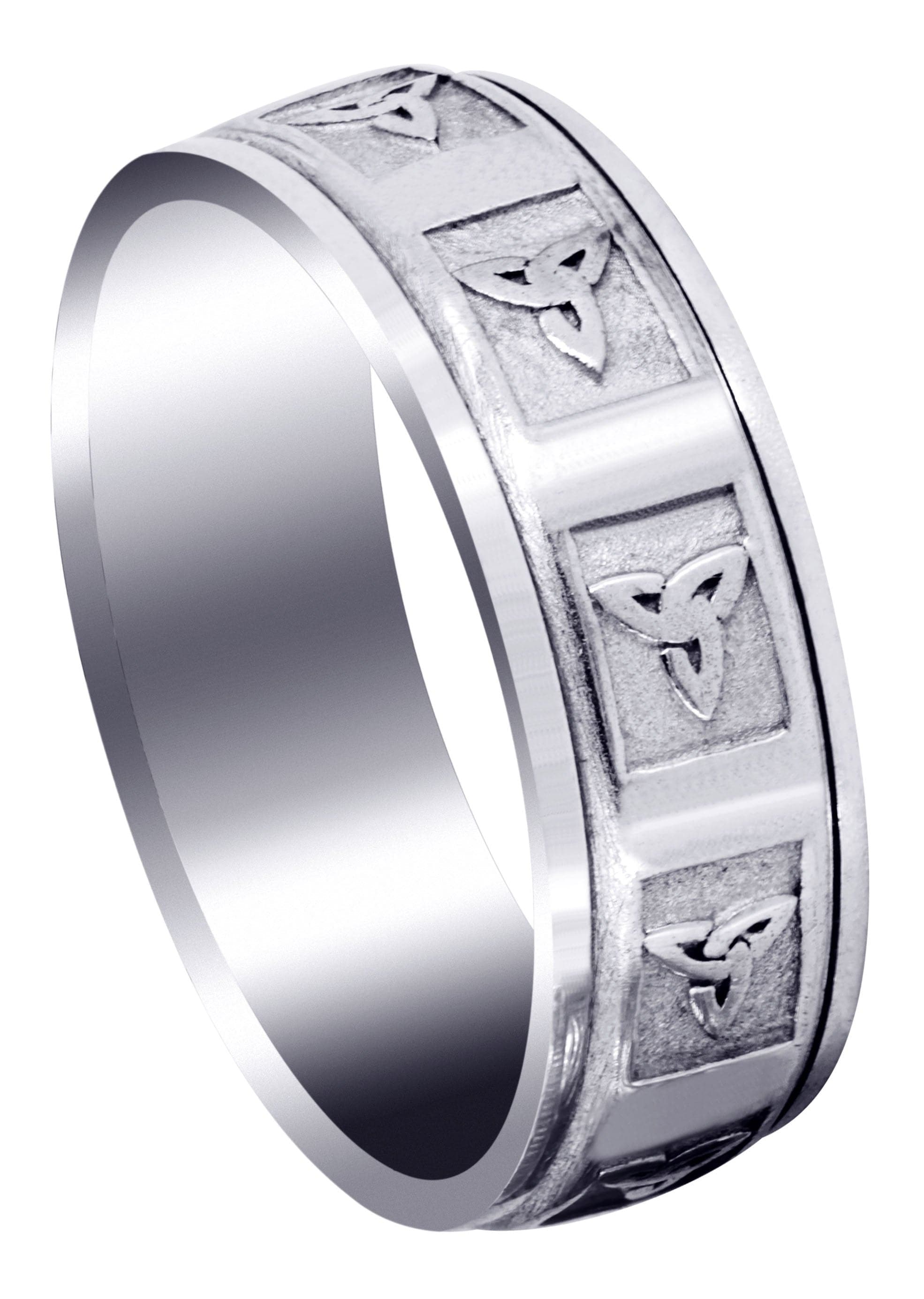 Celtic Men's Wedding Band Ring - Sand Blast & High Polish Finish Stainless Steel Jewelry for Grooms, Anniversary & Special Occasions | Perfect Gift for Husband, Boyfriend & Couples