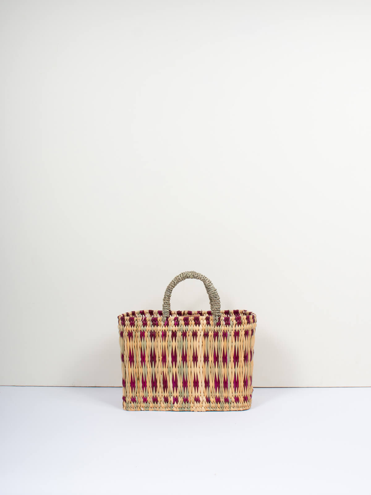 Violet Woven Reed Basket - Handmade Natural Storage Basket for Home Decor, Organizing, Picnics & Beach Trips