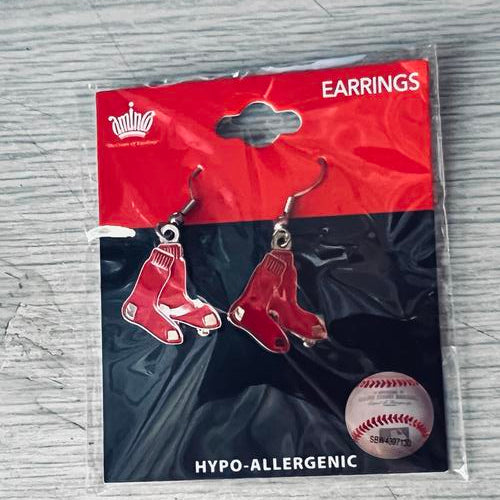 MLB Boston Red Sox Logo Dangler Earrings for Women - Officially Licensed Baseball Jewelry - Perfect for Games, Parties & Sports Fans Gifts