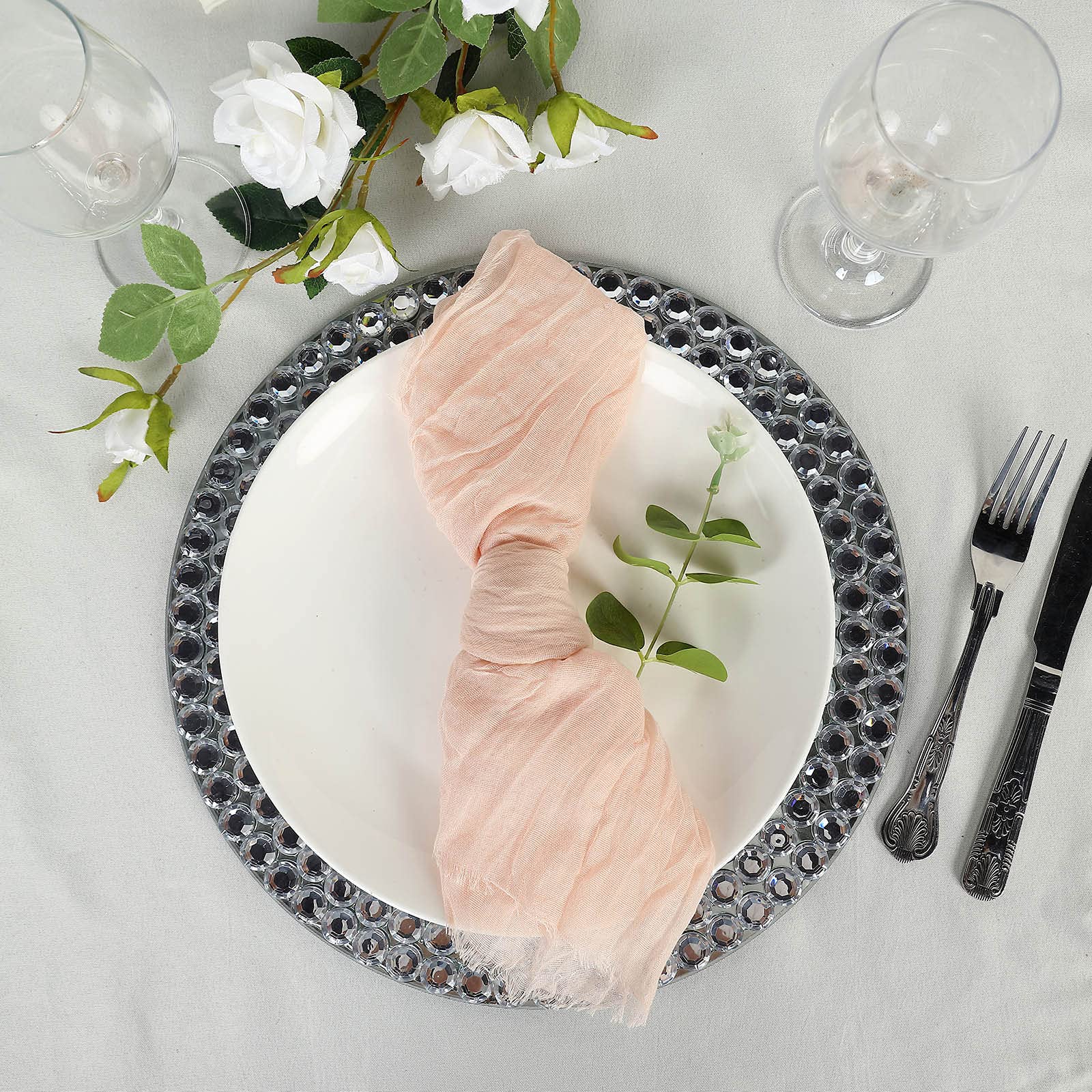 Premium 100% Cotton Cheesecloth Gauze Napkins - Wrinkled Oversized 24