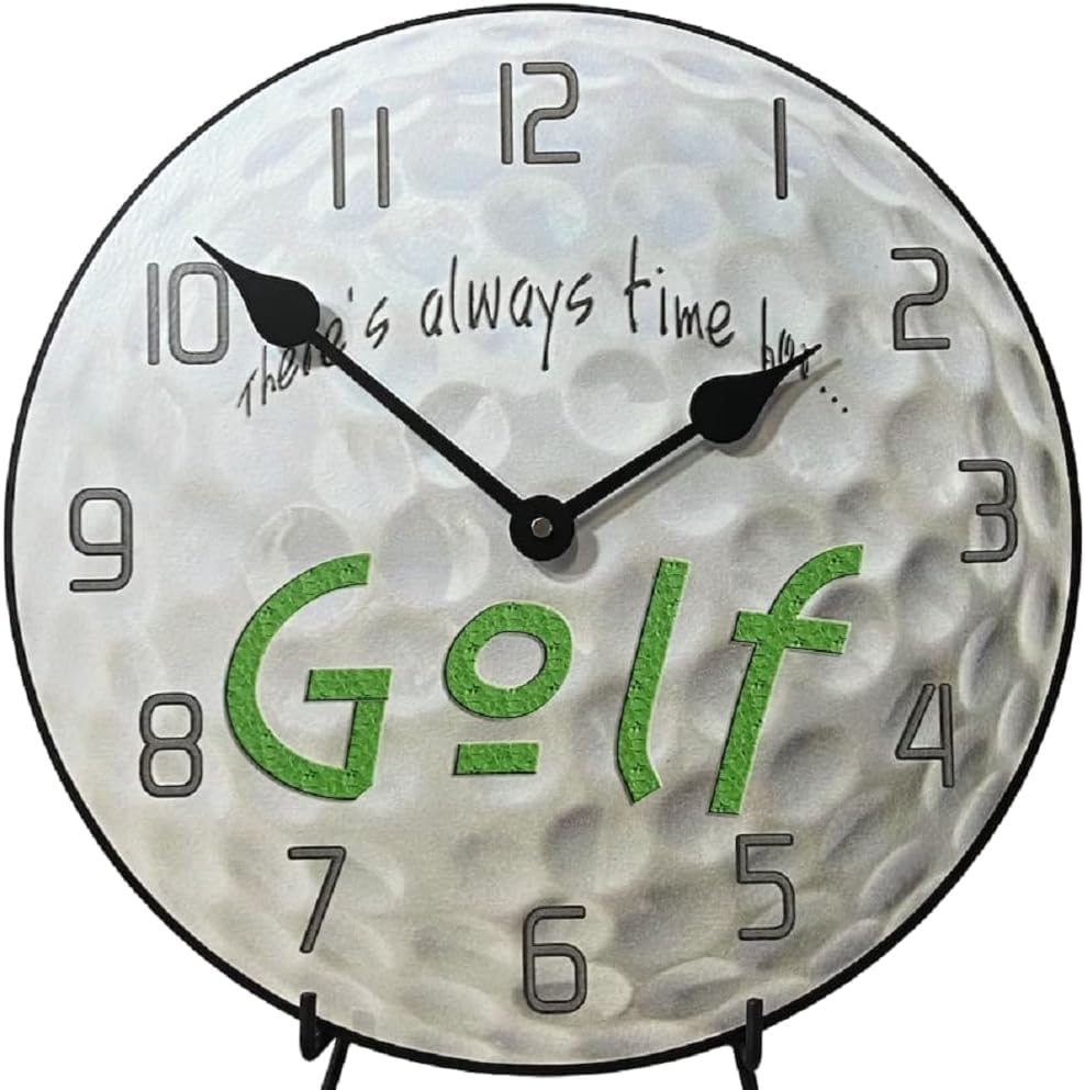 Ultra Quiet Golf Wall Clock - Handmade in USA with Quartz Mechanism - Durable & Vibrant Colors - 8 Size Options (24-Inch) - Perfect for Home, Office, or Golf Club Décor