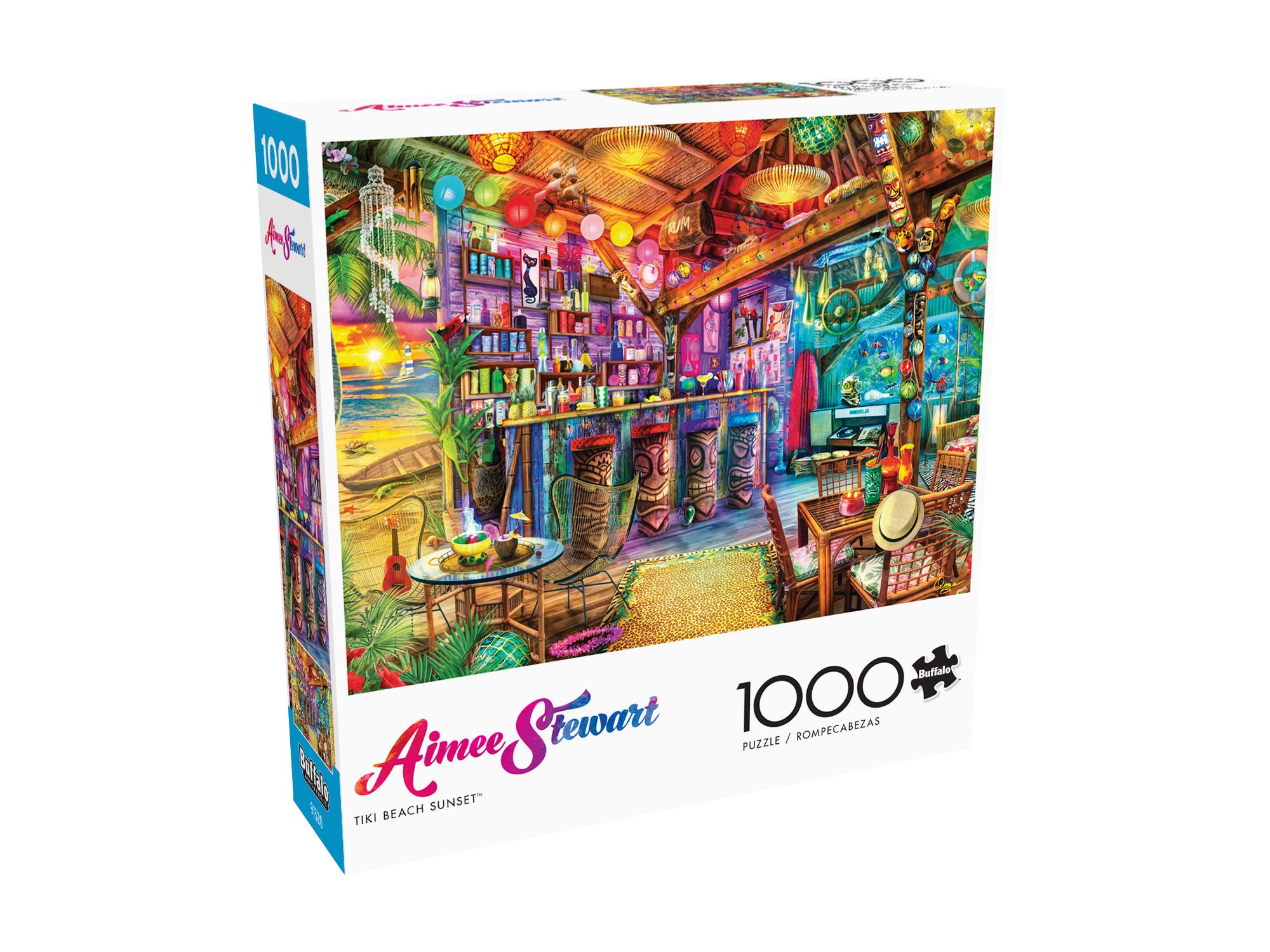 Buffalo Games 1000-Piece Tiki Beach Sunset Puzzle for Adults & Teens