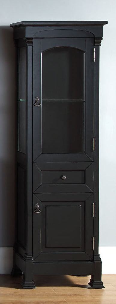 Brookfield Antique Black Linen Cabinet - Stylish Storage for Towels, Bedding & Bathroom Essentials | Perfect for Bedroom, Bathroom & Hallway Organization