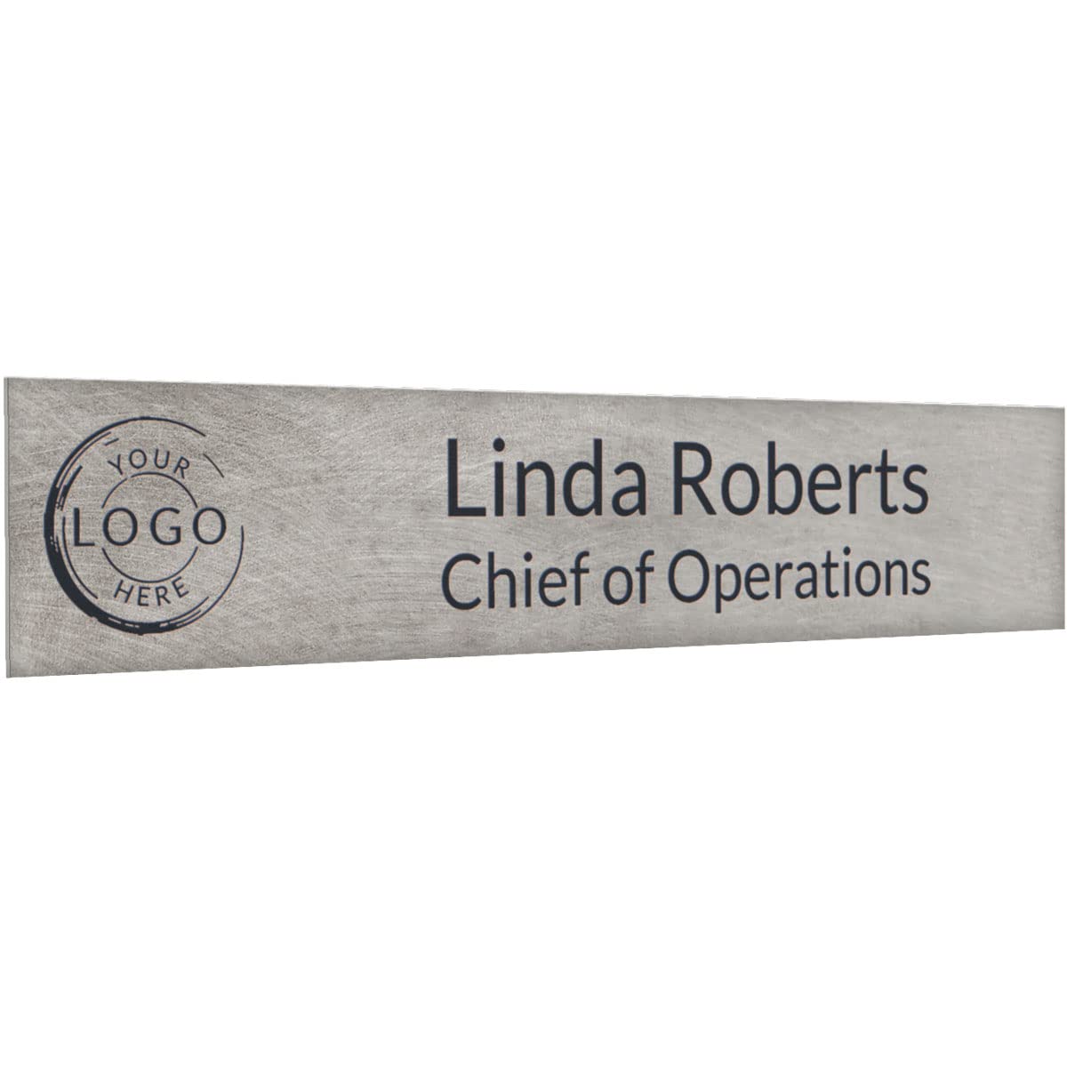 Premium Titanium Office Plates - 10 x 2 Inch Professional Nameplates for Desks, Doors & Awards - Durable Metal Signage for Corporate Branding & Office Decor