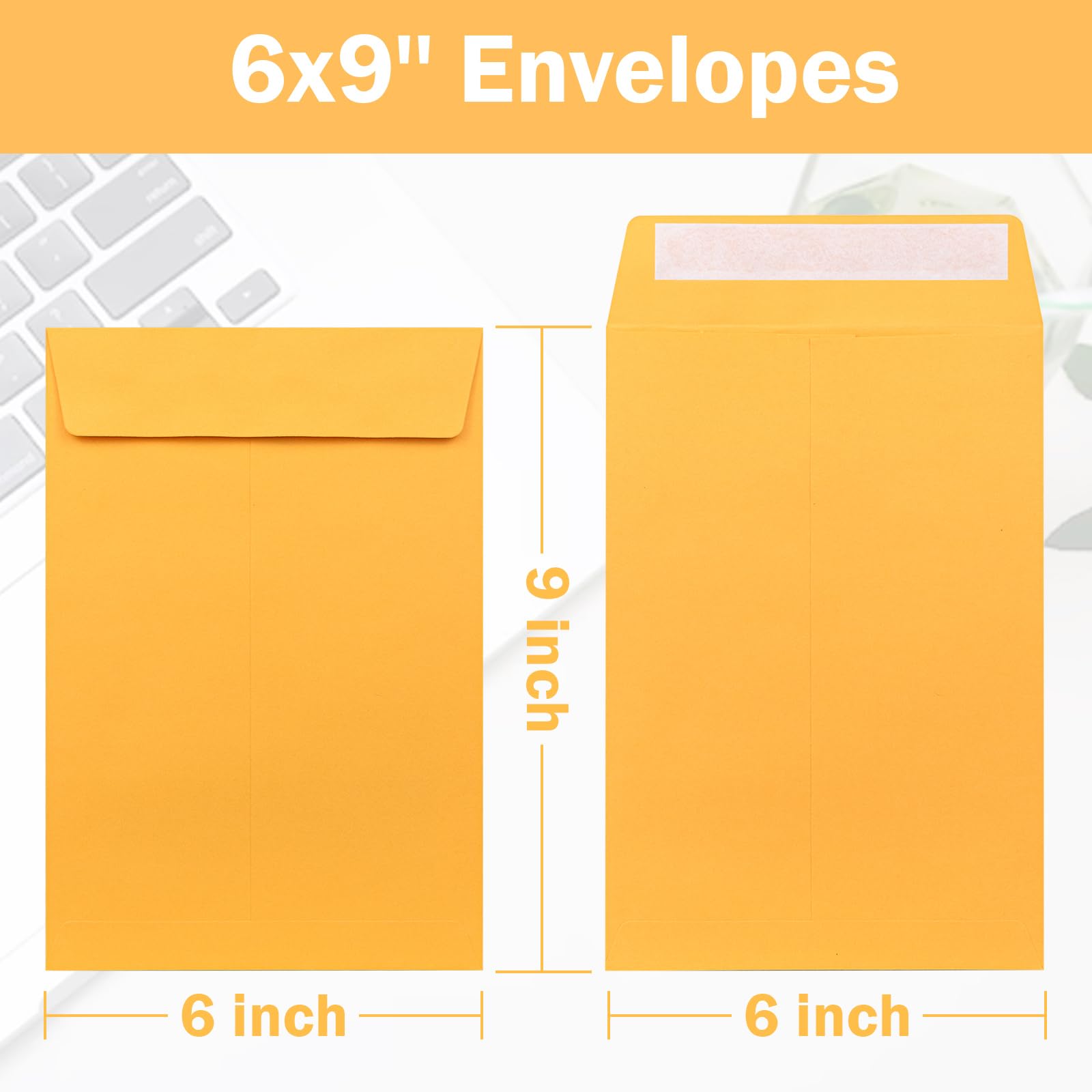 6x9 Self Seal Envelopes 50 Pack - Manila Mailing Envelopes for Photos, Cards, Documents | Perfect for Business Mailings, Wedding Invitations & Office Use