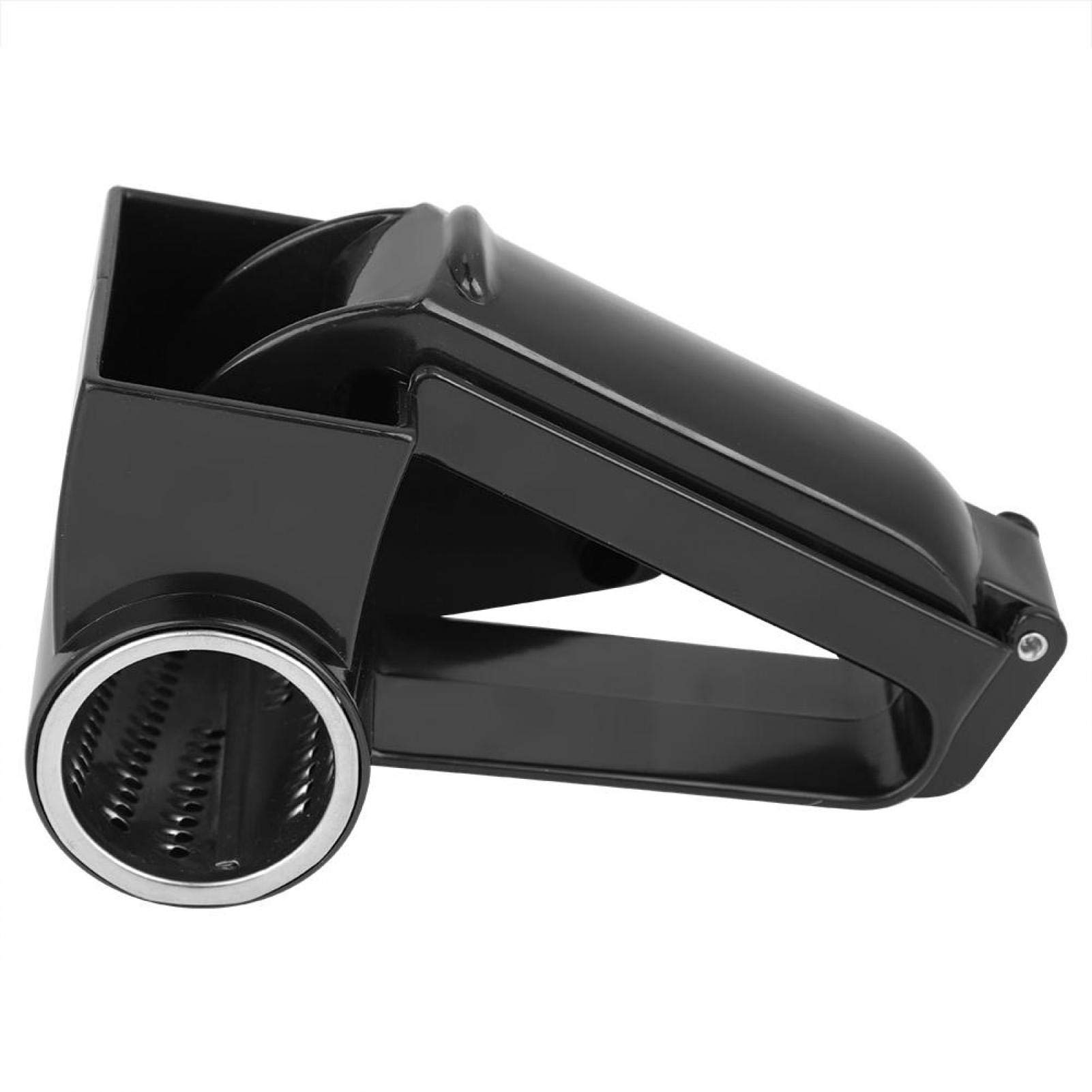 Rotary Cheese Grater - Handheld Manual Cheese Shredder with Ergonomic Handle for Hard Cheese, Chocolate, Nuts & Vegetables | Perfect for Kitchen, Camping & Baking (Black)