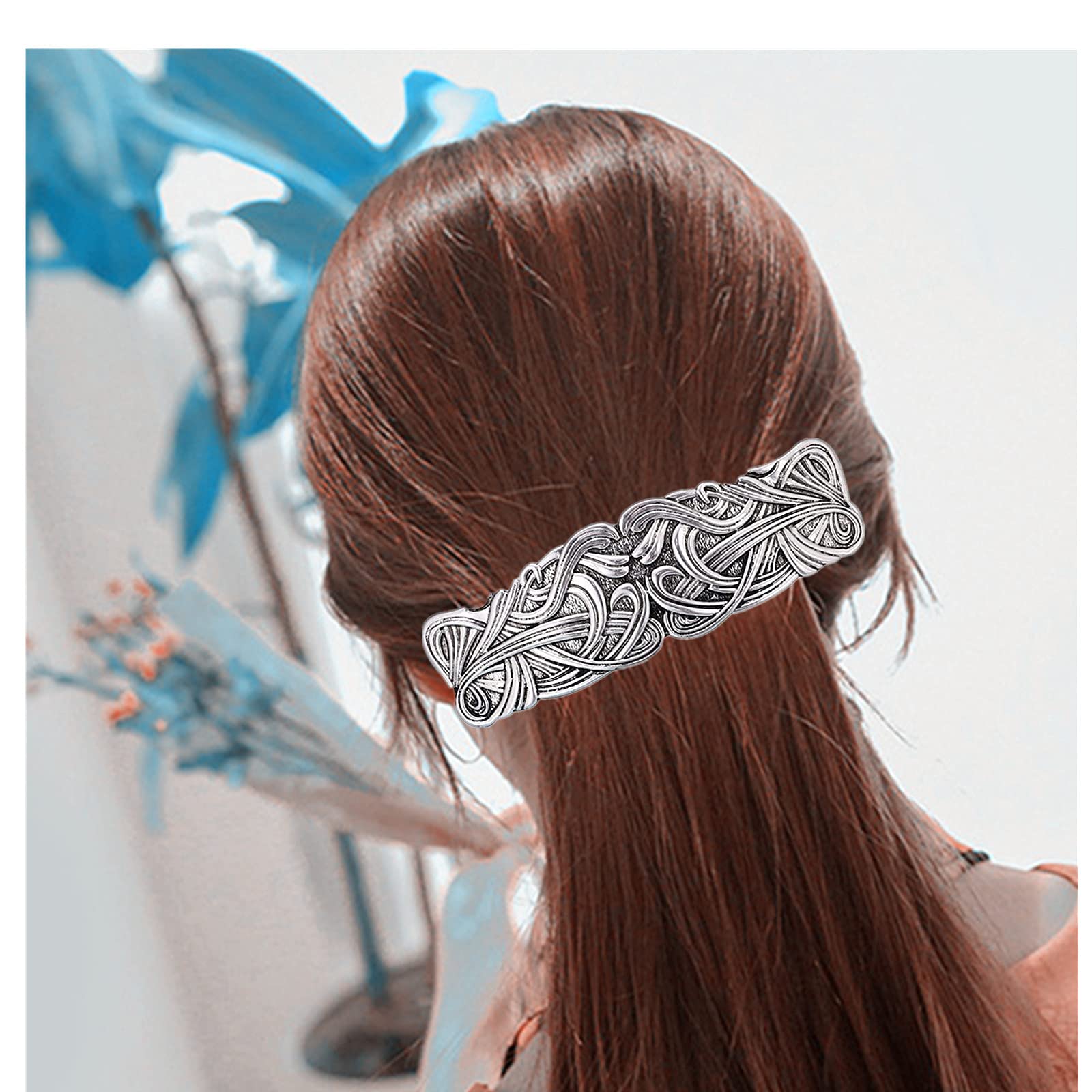 3-Piece Silver Thin Handmade Hair Clip Set - Elegant French Style Metal Hair Pins & Barrettes for Women & Girls | Perfect for Weddings, Parties & Everyday Hairstyling