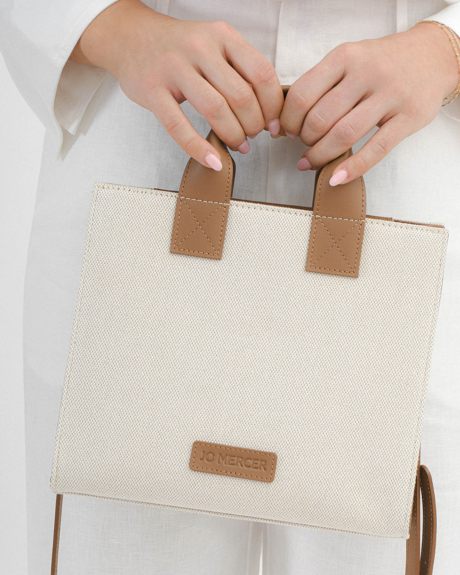 Andres Mini Tote Bag - Genuine Tan Leather Crossbody Purse for Women | Perfect for Work, Travel & Everyday Use