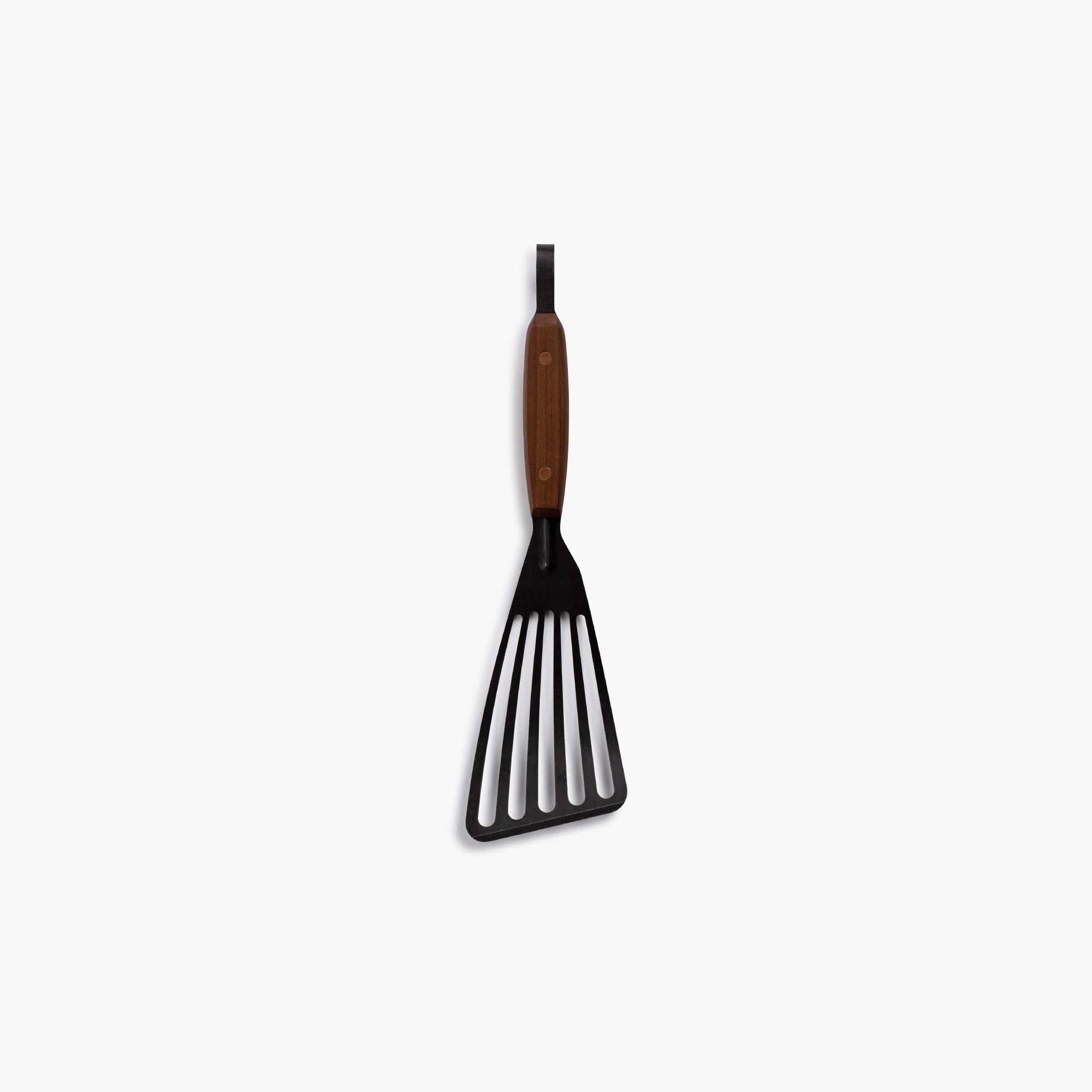 Premium Cowboy Grill Fish Spatula - Heavy Duty Stainless Steel BBQ Turner with Wooden Handle - Perfect for Grilling Fish, Burgers, and Pancakes on Outdoor BBQ, Camping, and Backyard Cooking