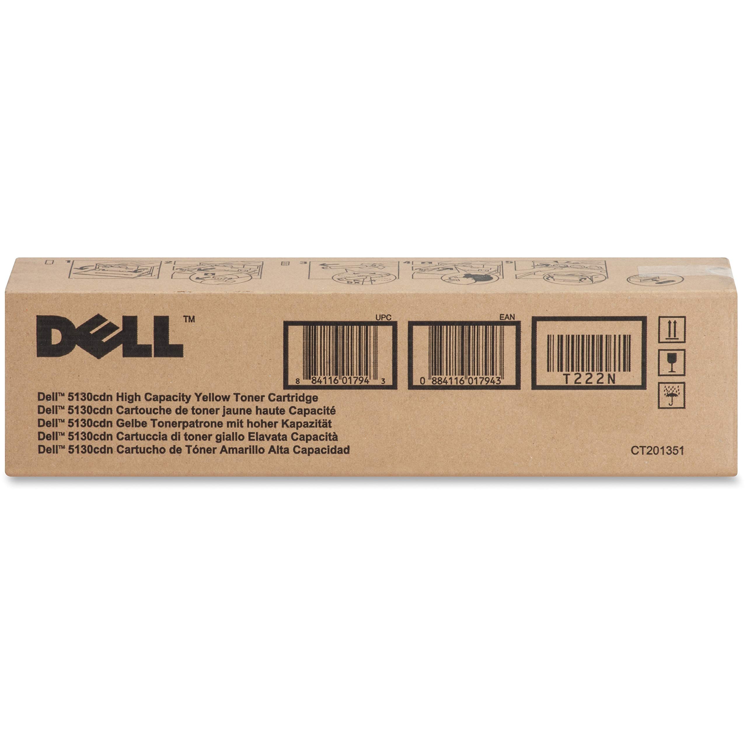 Dell T222N Yellow Toner Cartridge for 5130cdn Color Laser Printer | High-Quality Replacement | Office & Home Printing Solutions