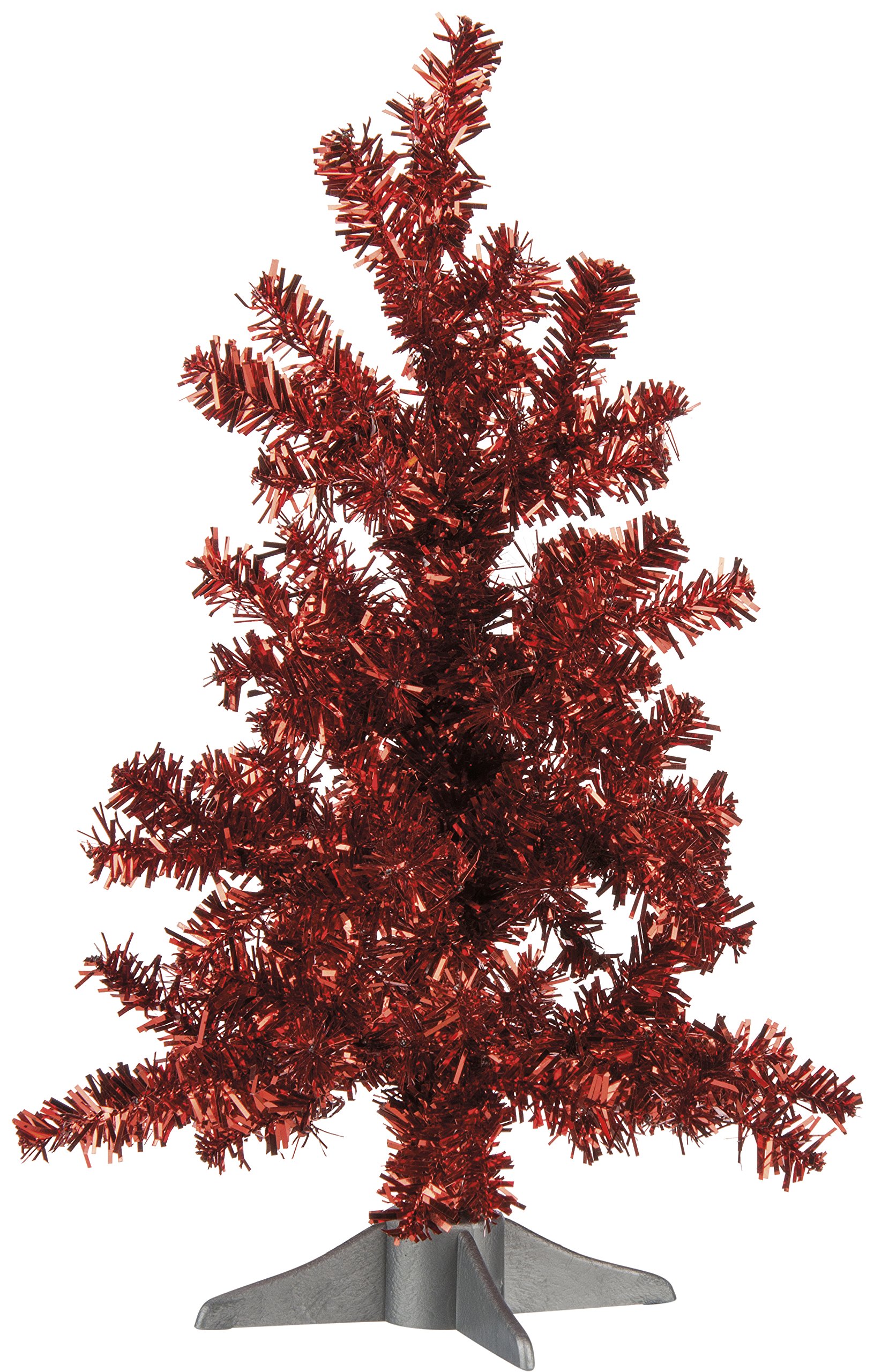 Primitives by Kathy Large Red Tinsel Tree - Christmas Holiday Decor for Home, Office & Festive Party Decorations