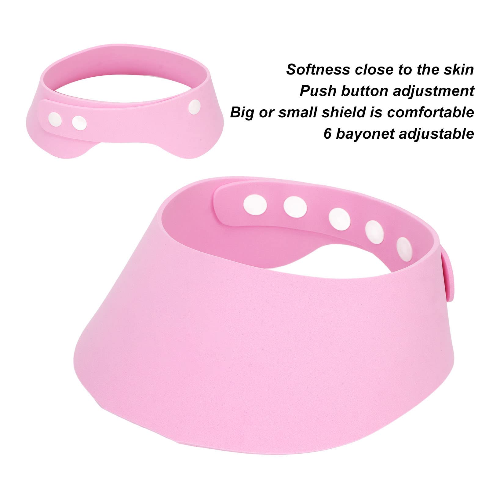 EXCLUZO Adjustable Baby Bathing Shield for Kids - Soft Wash Hair Protector for Shower & Bath Time, Waterproof & Comfortable (Pink) | Perfect for Toddler Hair Washing, Baby Bath Accessories & Sensitive Skin Care