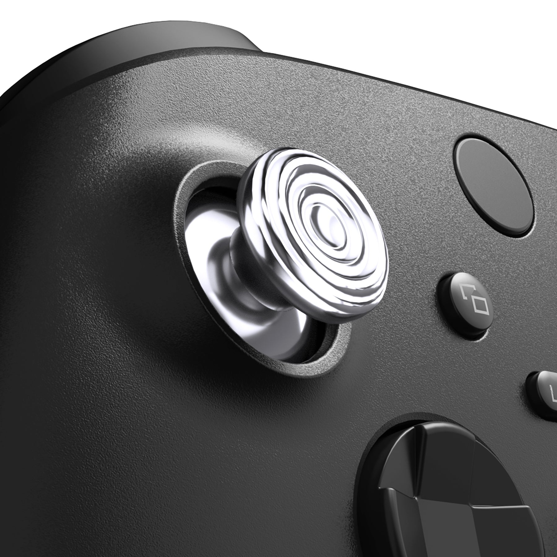 Premium Aluminum Alloy Thumbsticks for Xbox Series X/S & Xbox One Controllers - Silver Metal Joystick Replacement with Concentric Circle Design - Compatible with Standard/Elite Controllers (JX3C002) - Perfect for Gaming, Esports & Controller Customization