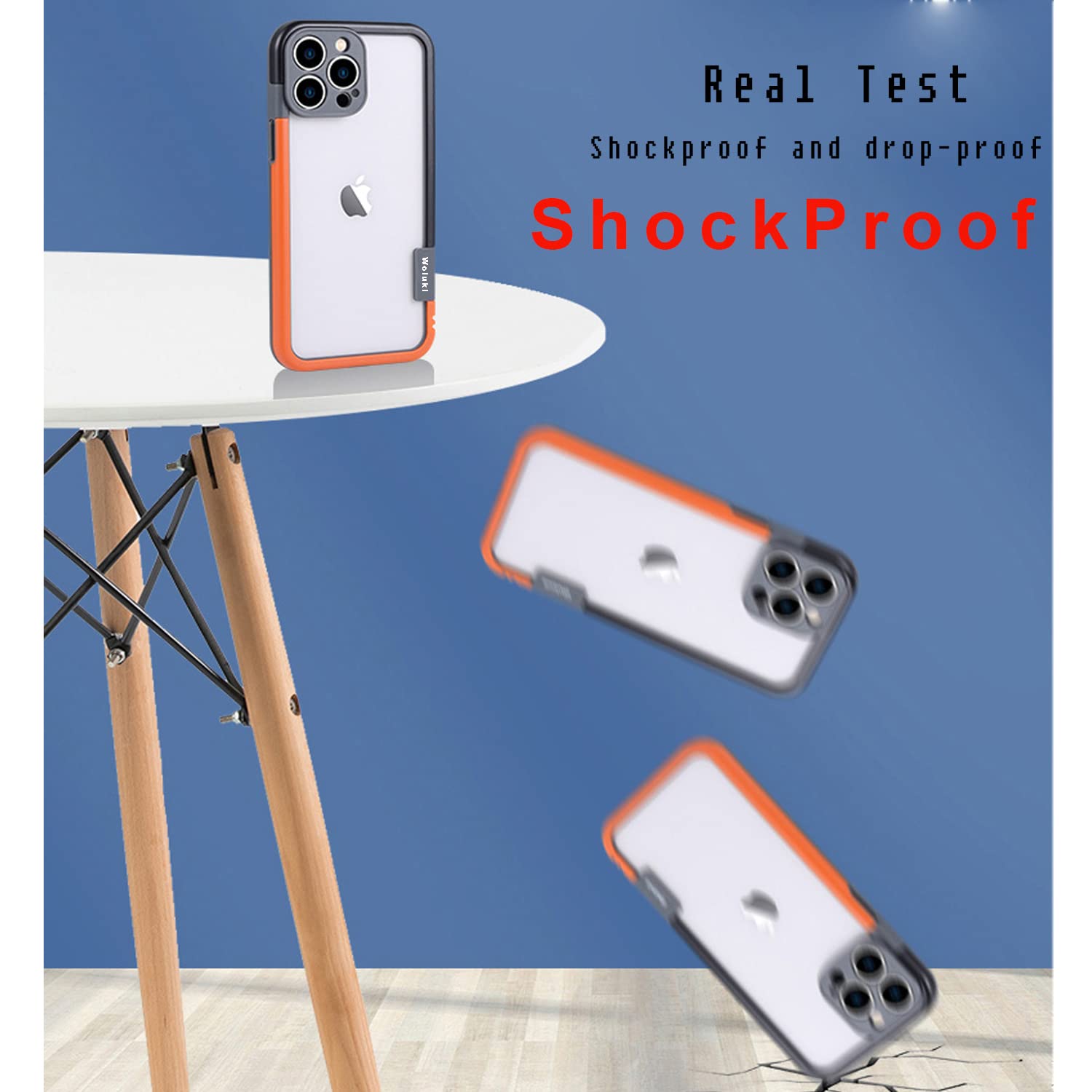 iPhone 13 Pro Bumper Case - MagSafe Compatible, Backless Design with Camera Protection | Shock-Absorbent TPU+PC Edge Frame | Heat Dissipation Technology (Blue-Orange) | Perfect for Active Lifestyles & Wireless Charging