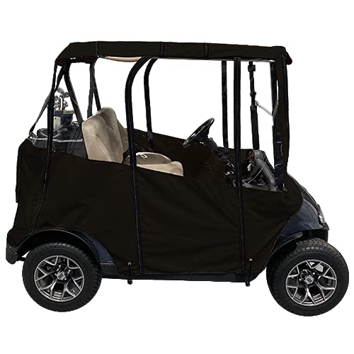 Premium Universal Golf Cart Cover - Waterproof & UV Resistant 4-Sided Black Cover Fits Club Car/EZGO RXV/TXT (60