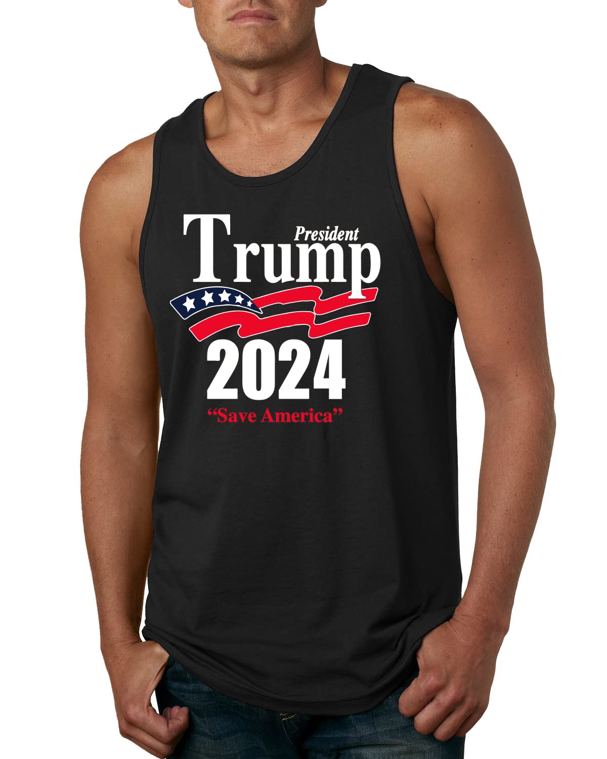 Wild Bobby Keep America Great | Trump 2020 Patriotic Men's Graphic Tank Top - Perfect for Political Rallies, Fourth of July & Conservative Events
