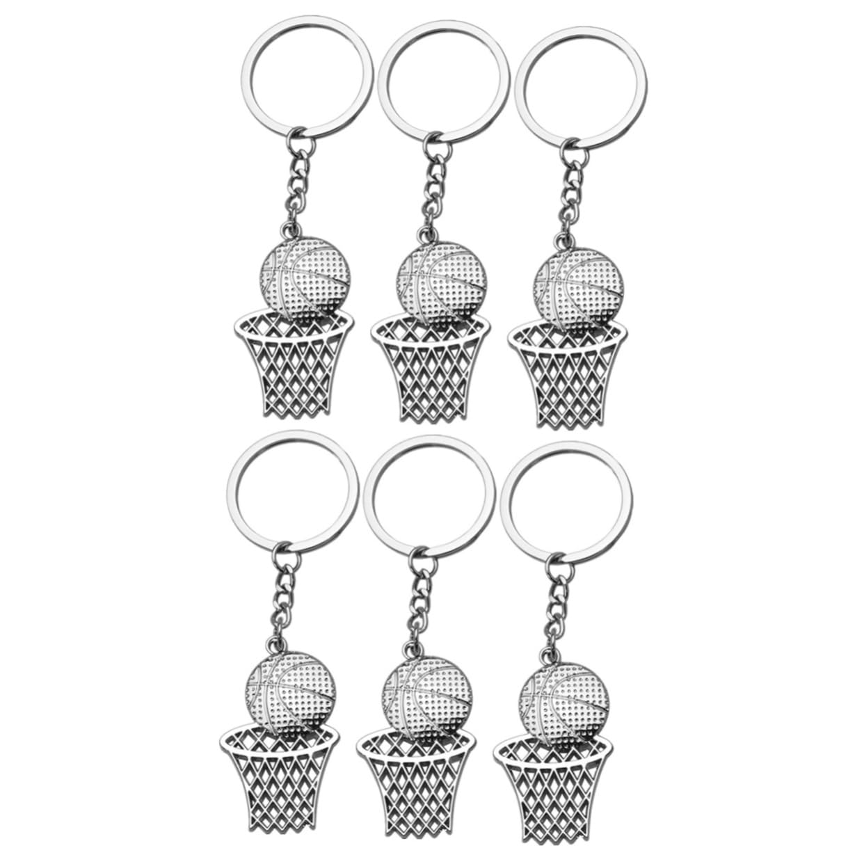 BESPORTBLE 6 Pack Basketball Keychain Set - Car Keys, Backpack Accessories, Sports Gifts for Basketball Fans | Perfect for Game Days, Team Spirit & Everyday Use