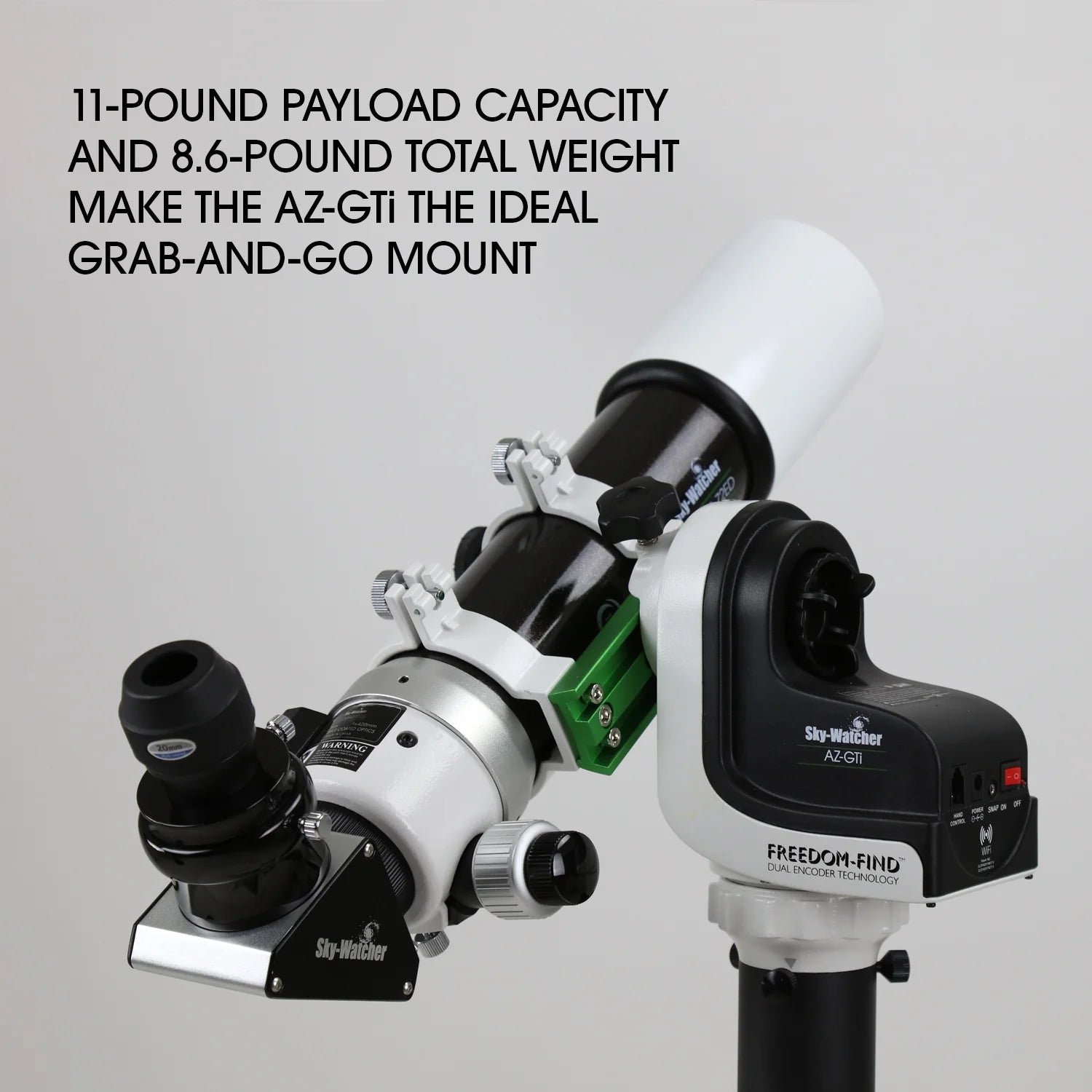 Sky Watcher AZ GTi Smartphone-Controlled Alt-Azimuth Telescope Mount for Stargazing & Astrophotography - Perfect for Backyard Astronomy, Travel & Outdoor Adventures