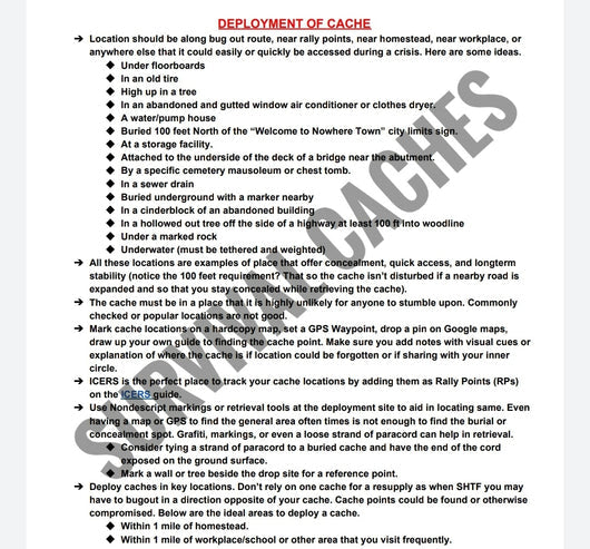 Survival Caches & SHTF Deployment Guide - Emergency Preparedness Kit for Outdoor Adventures, Camping, and Disaster Readiness