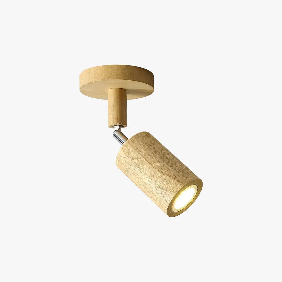 Modern Wooden Flush Mount Ceiling Light Fixture - Dimmable LED Lighting for Bedroom, Living Room, Kitchen & Hallway
