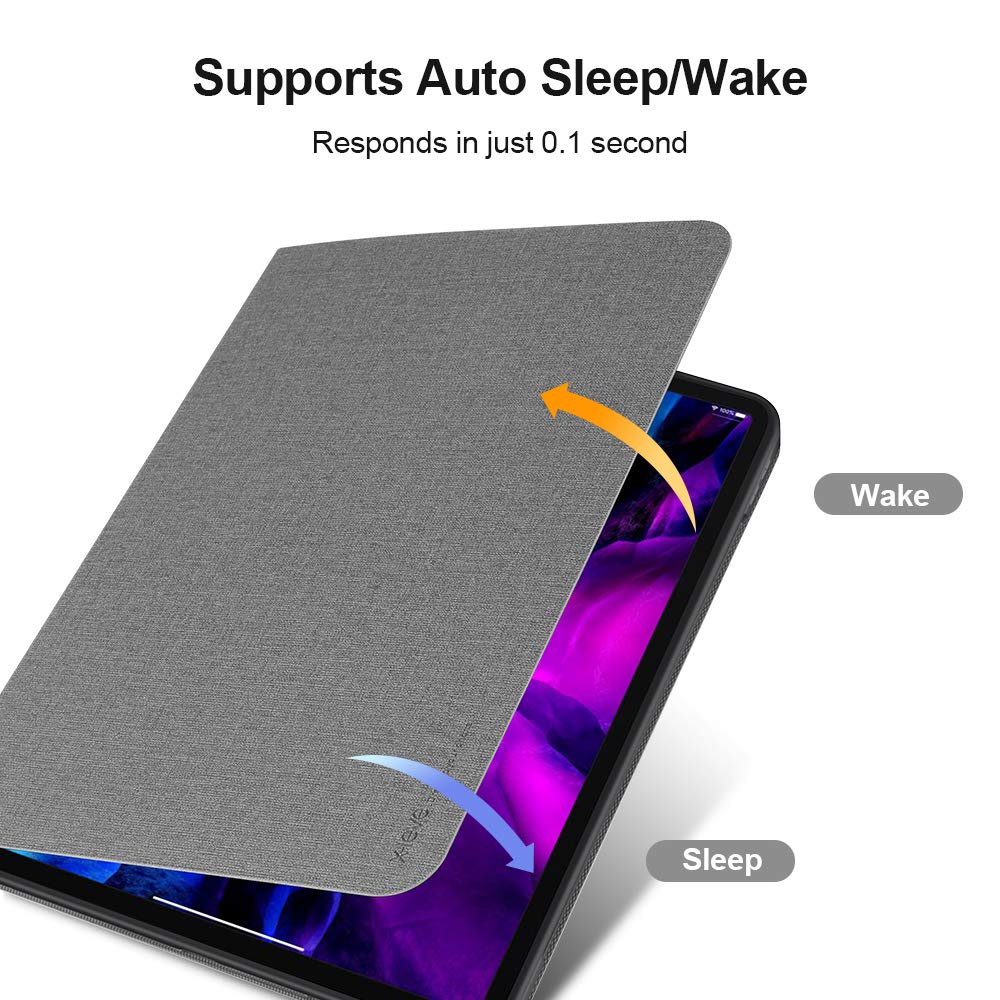 X-Level Slim Lightweight Shockproof TPU Case for iPad Air 5th Gen (2022) & iPad Air 4th Gen (10.9 Inch) - Protective Smart Stand Cover with Soft Back, No Auto Sleep/Wake (Gray) | Perfect for Work, Travel & Daily Protection