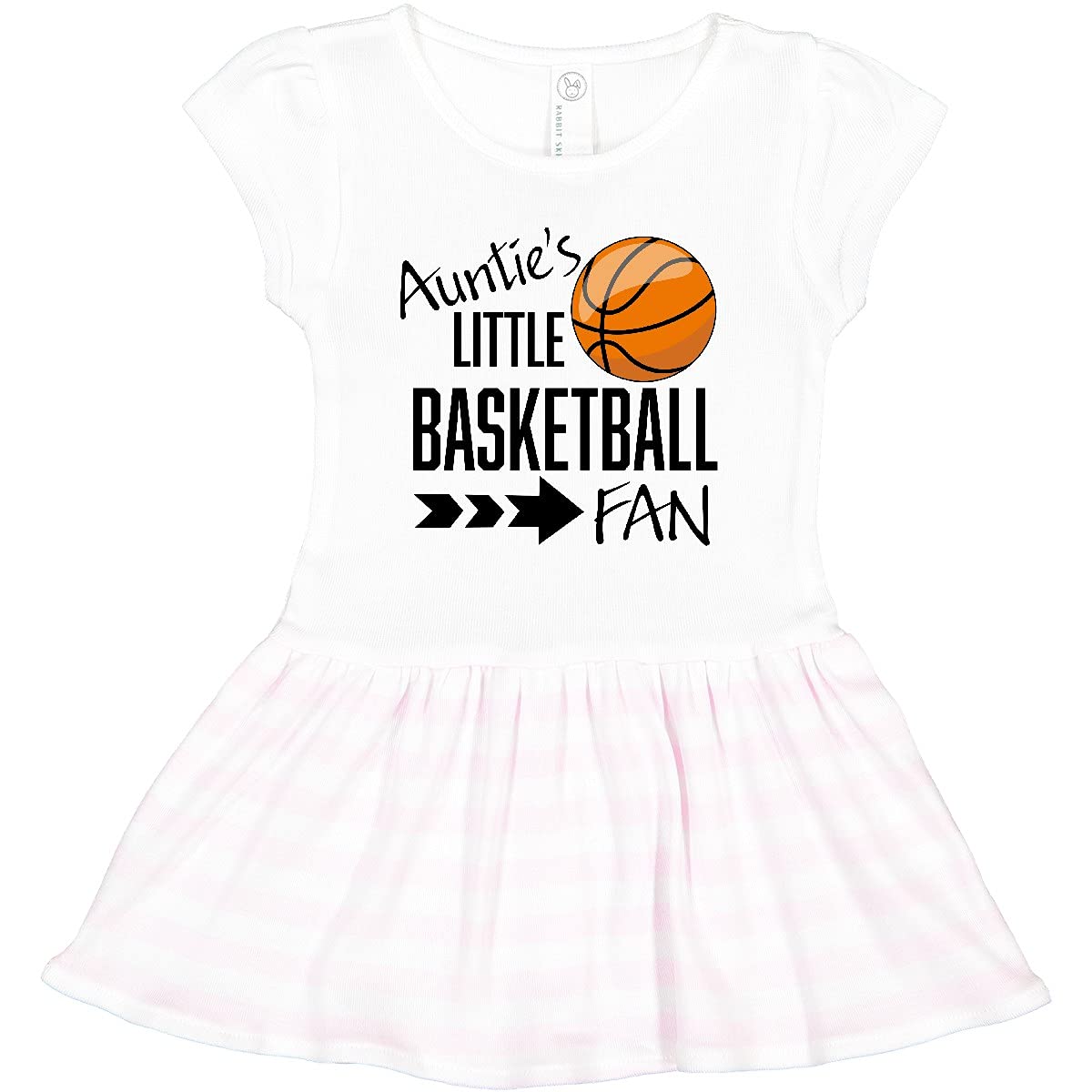 Inktastic Auntie's Little Basketball Fan Toddler Dress - Cute Basketball Themed Outfit for Baby Girls - Perfect for Game Day, Birthday Parties & Family Photos