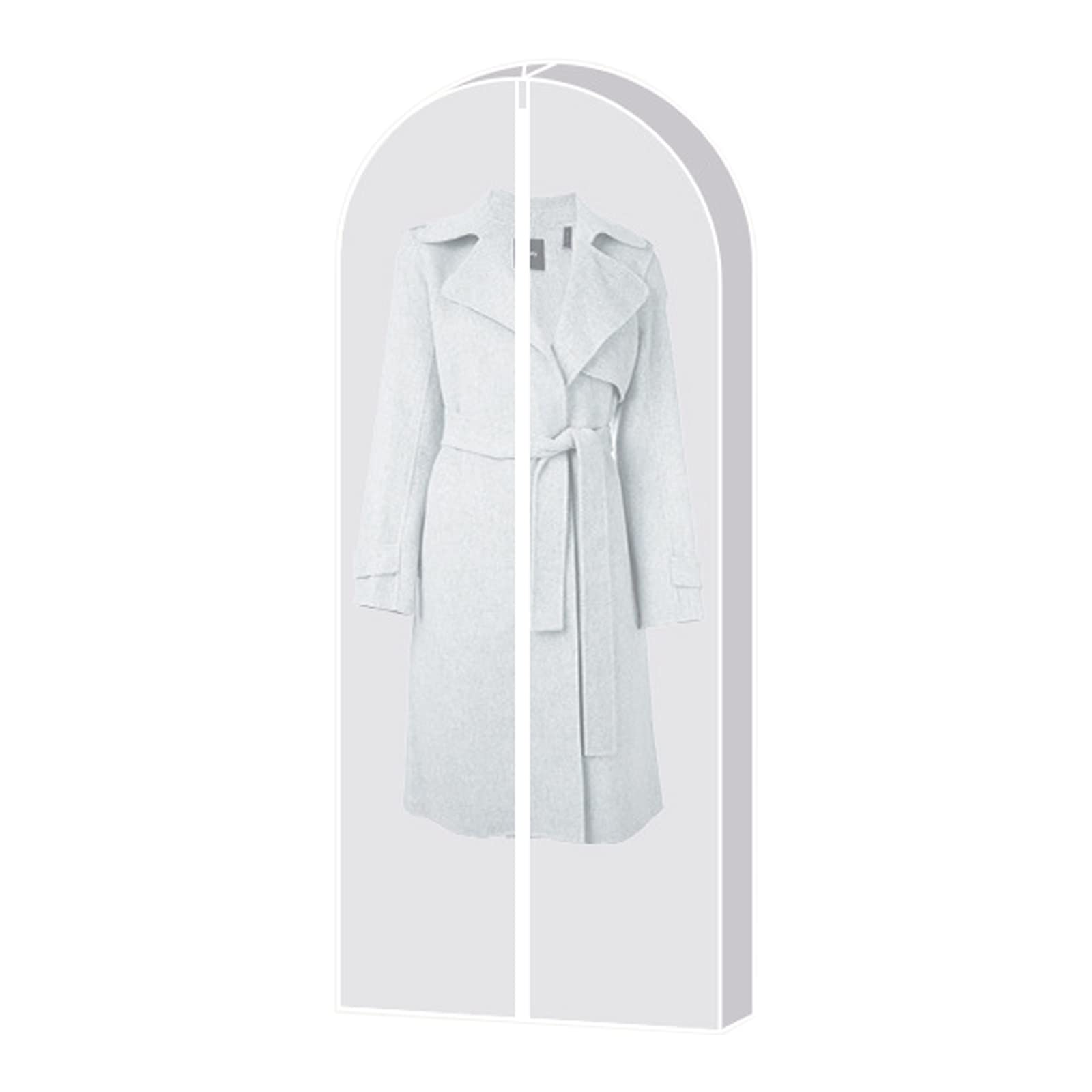 5 Pack Clear Zippered Hanging Garment Bags - Dustproof Translucent Suit Covers for Closet Storage & Travel - Perfect for Wedding Dresses, Suits, Coats & Seasonal Clothing Protection
