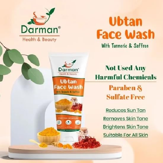 **Darman Ubtan Face Wash for Glowing Skin - Natural Turmeric & Herbal Cleanser (1 Pack) - Perfect for Daily Skincare & Acne Treatment**