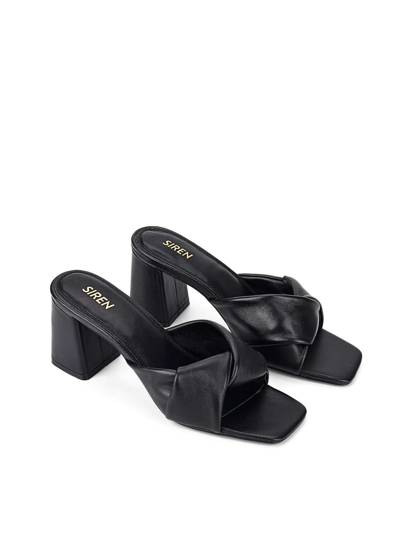 Black Leather Story Block Heel Mules - Comfortable & Stylish Women's Shoes for Office, Party & Casual Wear