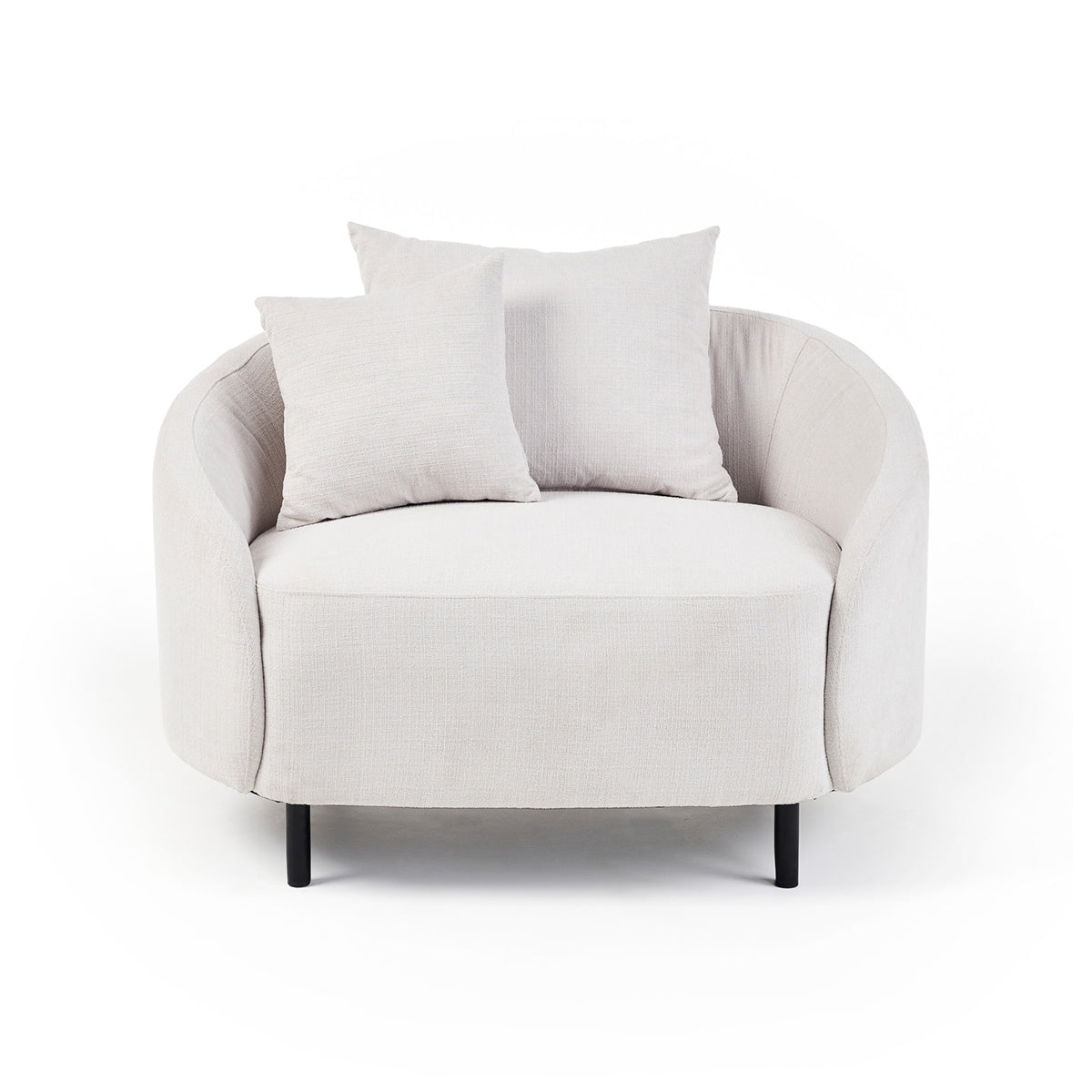 M Co Living Freya Armchair - Modern Accent Chair for Living Room, Bedroom & Office - Comfortable Upholstered Lounge Chair with Wooden Legs - Perfect for Reading, Relaxing & Home Decor