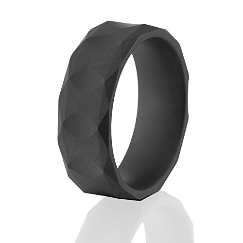 Black Matte Ceramic Military Rings for Men - Durable Wedding Bands, Anniversary & Engagement Rings - Perfect for Outdoor, Tactical & Everyday Wear