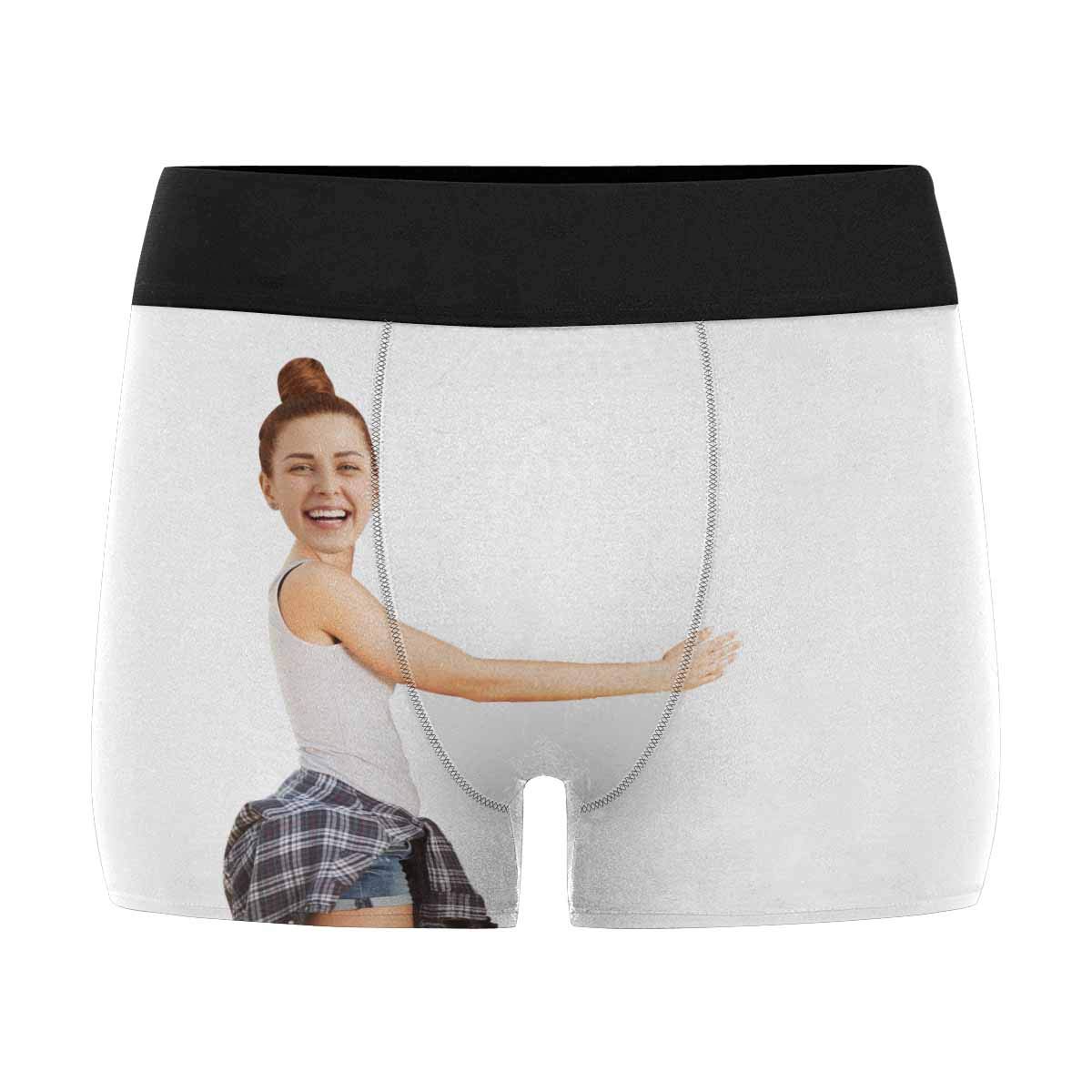 Custom Personalized Face Boxer Briefs for Men - Valentine's Day Gift with Watermelon Red Design - Funny Underwear for Couples, Groomsmen & Special Occasions - Perfect for Anniversaries, Bachelor Parties & Romantic Surprises