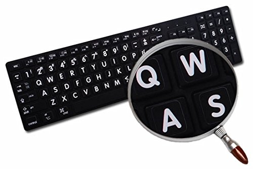 MAC English Large Lettering (Upper Case) Keyboard Sticker - Black Background for Desktop, Laptop & Notebook | Perfect for Typing, Coding & Office Work